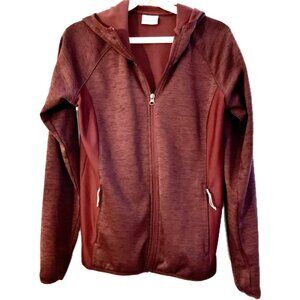 Columbia Hoodie Womens M Hooded Long Sleeve Brick Red Full Zip Classic Outdoors